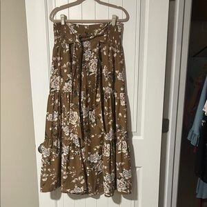 Floral Brown Maxi Skirt
